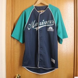MLB Seattle Mariners True Fan Button Up Jersey M
